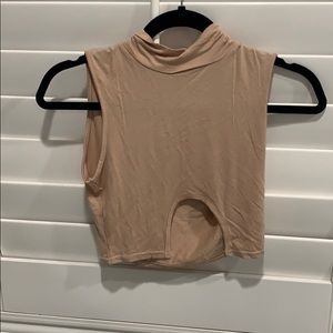 Tan turtle neck crop top